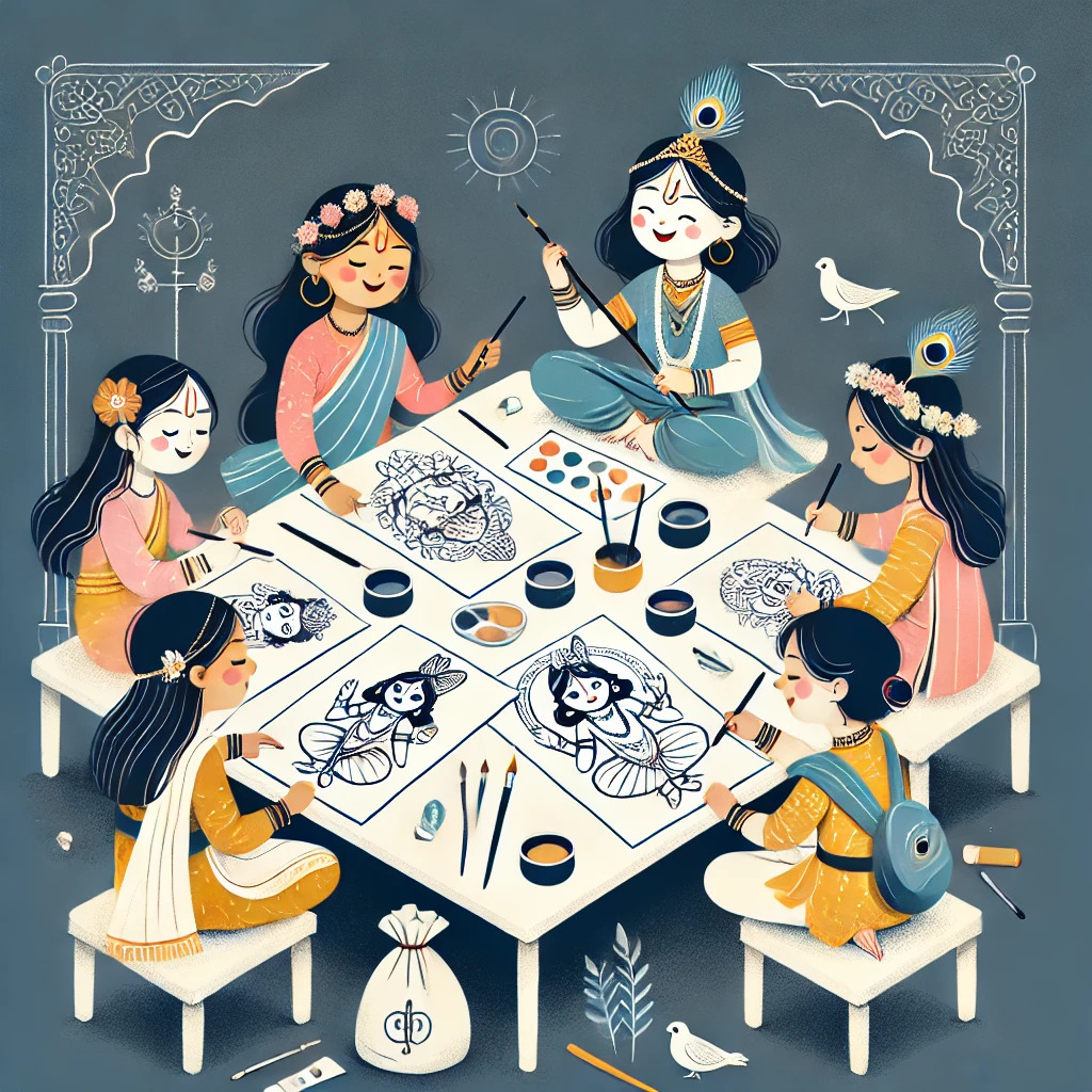 Children creating arts and crafts